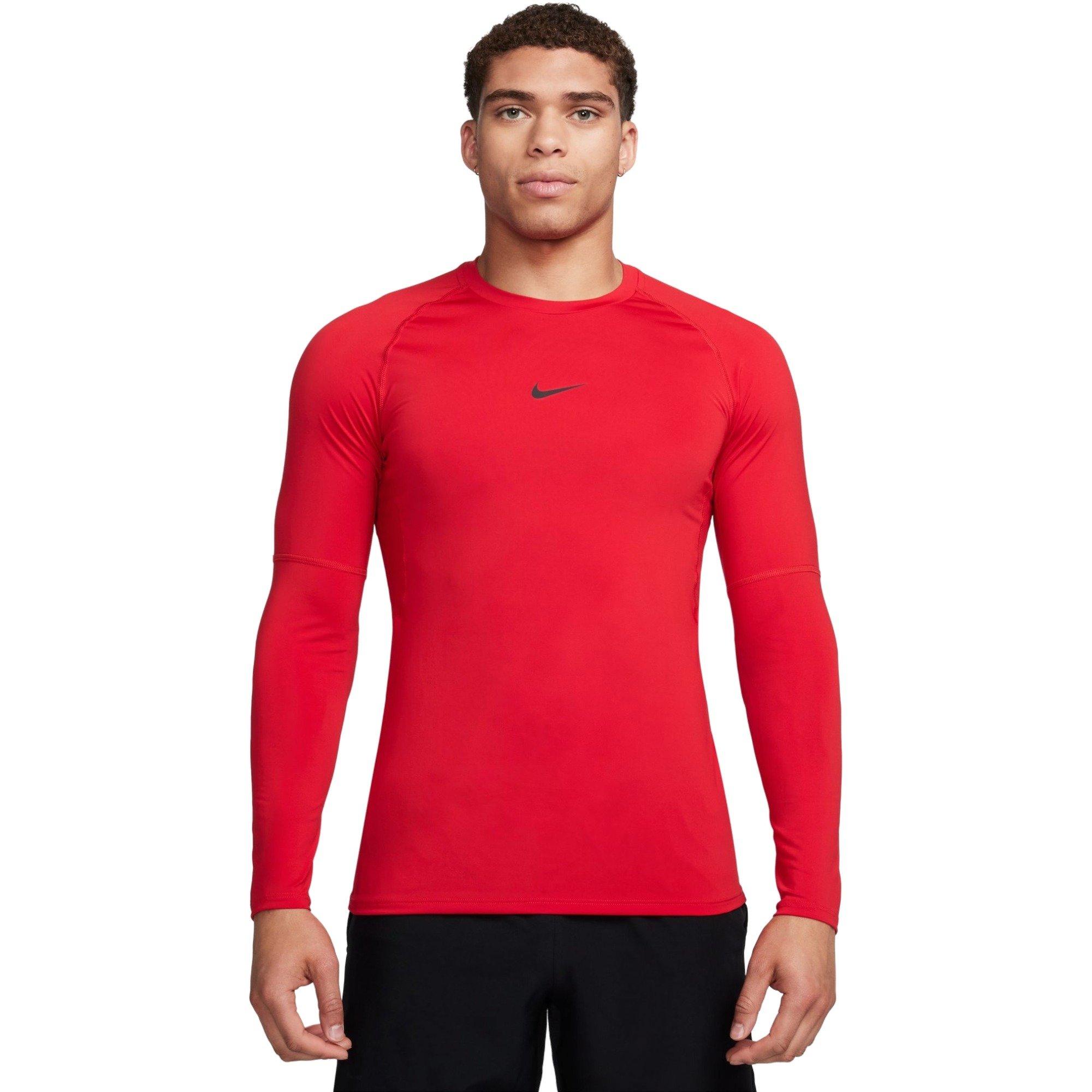 Nike Men's Pro Dri-FIT Slim Long-Sleeve Fitness Top - RED